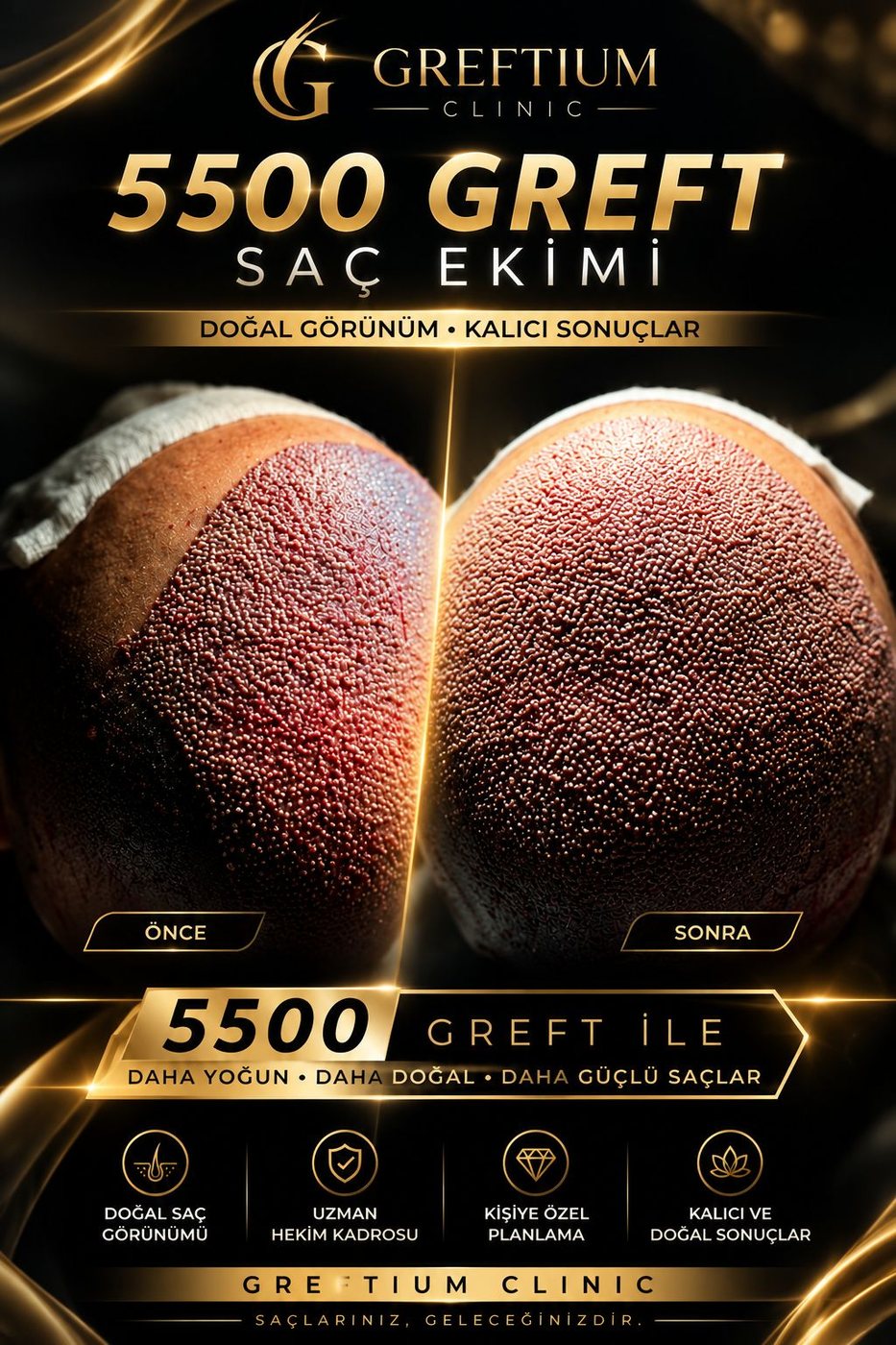 GREFTIUM CLINIC saç ekimi öncesi sonrası